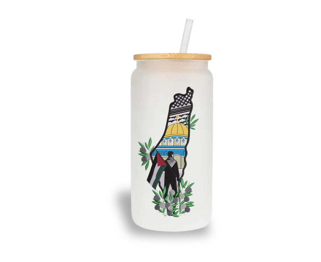 Al-Aqsa & Flag Palestine Glass Cup