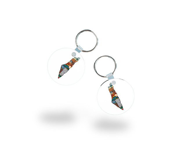 Palestine Map Art Keychain