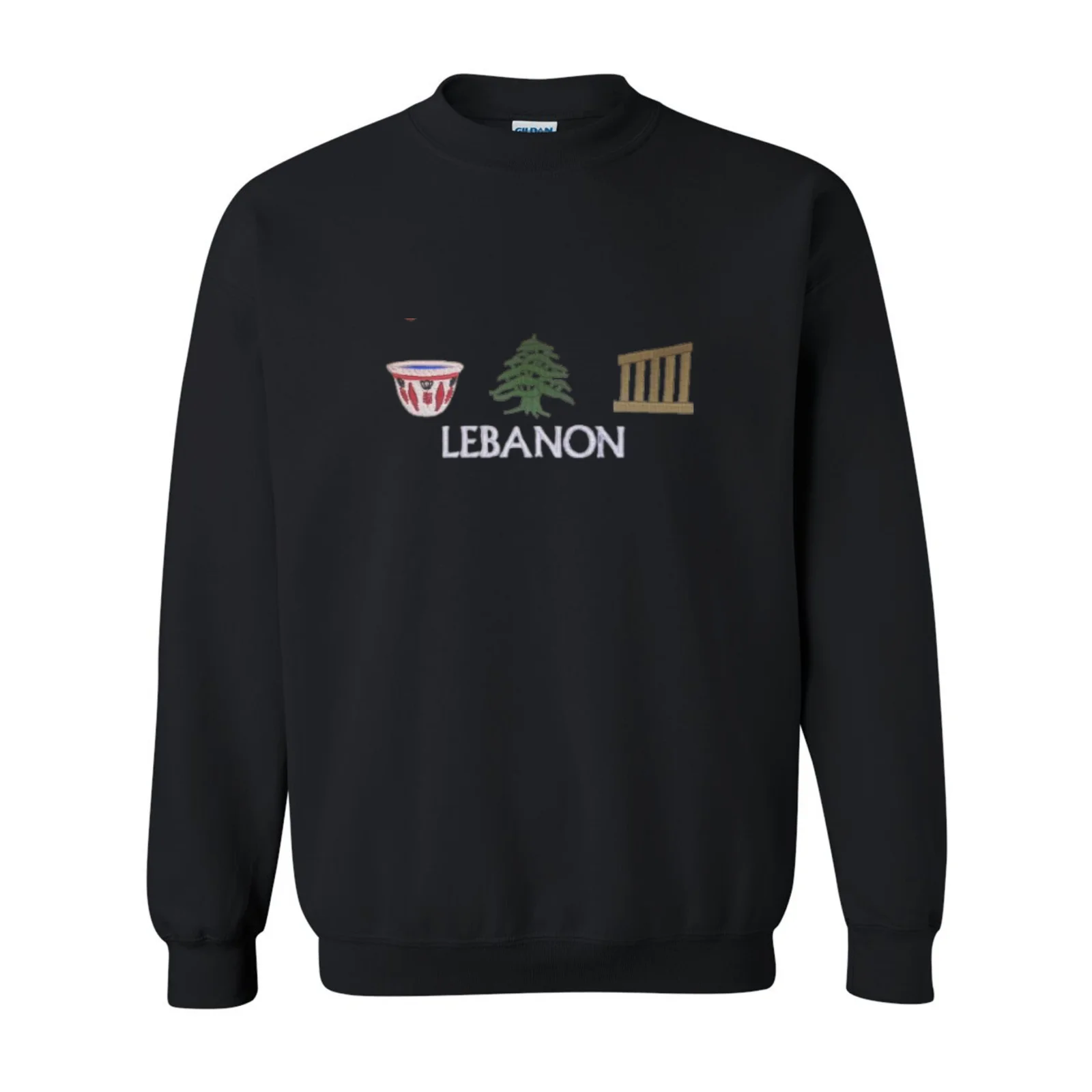 Lebanon Cultured black crewneck from Customize and Co.