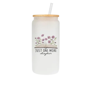 Just One More Chapter glass cup from Customize and Co.